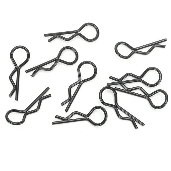 10Pcs Car Shell Clip RShape Metal Body Clips Pins for 1/5 1/6 1/8 1/10 Car(Noir ) Noir