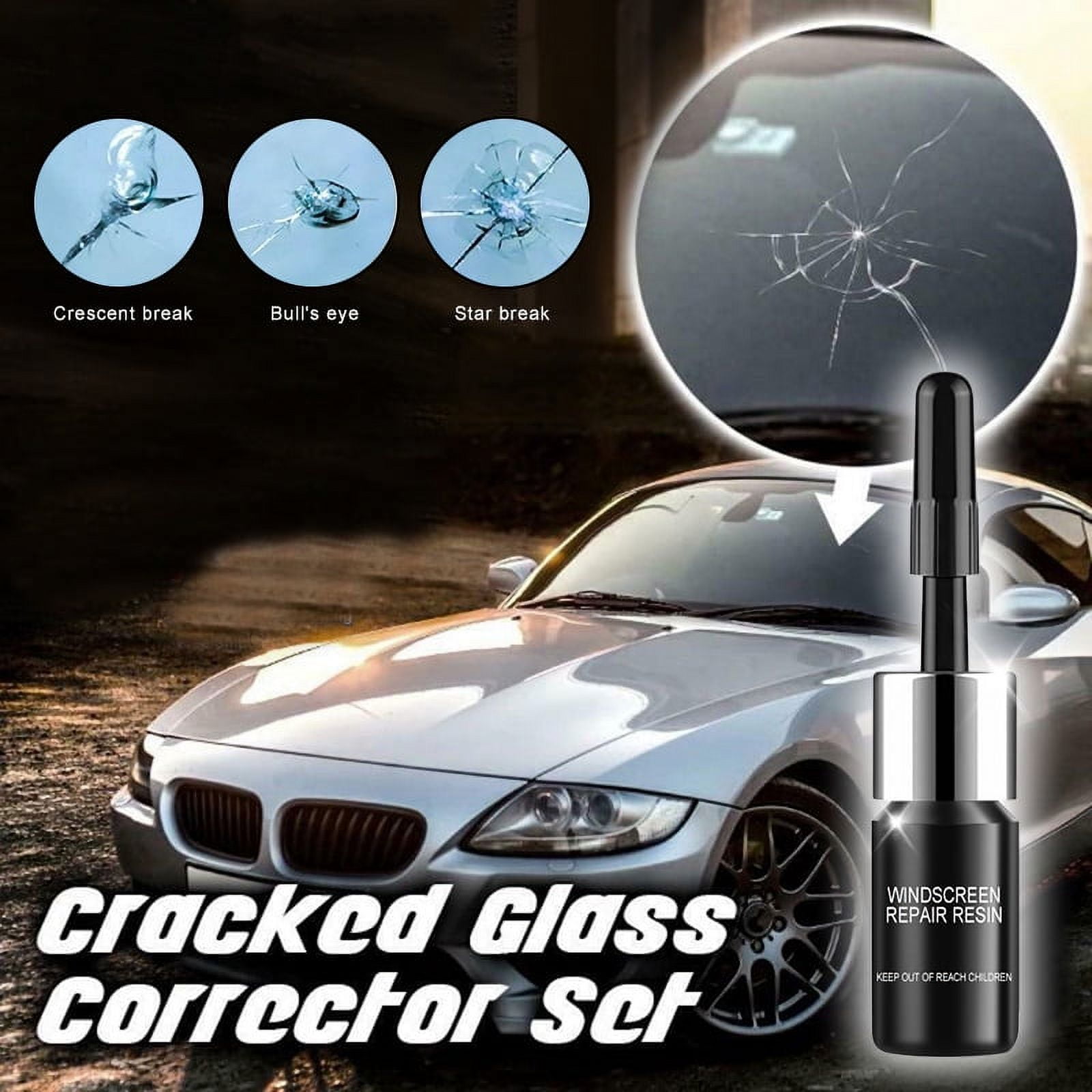  Automotive Glass Nano Repair Fluid for Car and Phone Screen -  Car Windshield Repair Resin Cracked Glass Repair Kit, Glass Corrector  Shatter Repair Glue Set (B) : Automotive