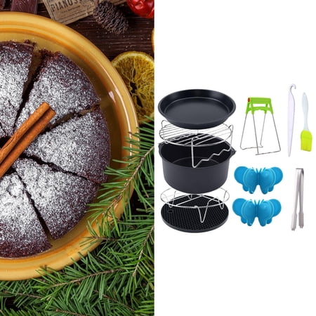10Pcs Carbon Steel Cake Barrel Accessories Set for Cooking Baking 18CM
