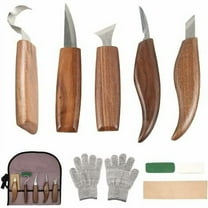 10Pcs Carbon Steel Wood Carving Tools Wood Carving Tool Set with Hook Knife Professional Carving Knife Wood Engraving Tools for Woodworking