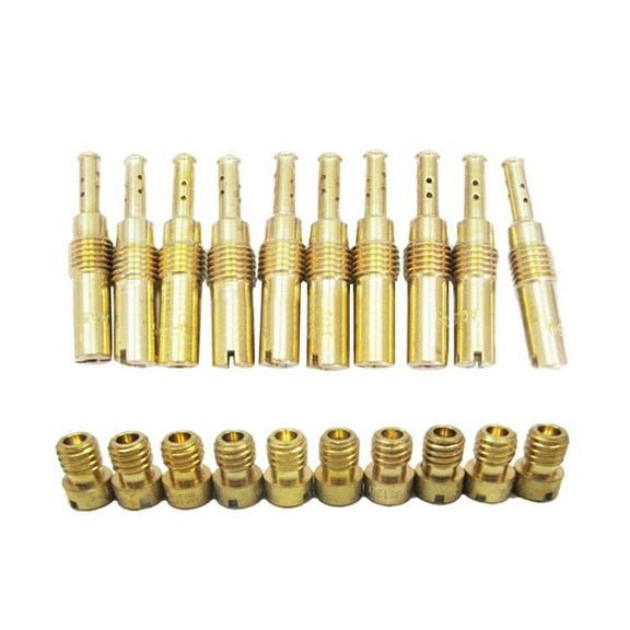 10Pcs Carburetor Main Jet Kit & 10Pcs Slow/Pilot Jet for PWK CVK PWM KSR Motorcycle Carburetor