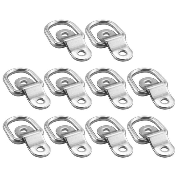 10Pcs Cargo Lashing Mount D Staple Cleat Tie Down Trailers for Trucks Horsebox Ropes