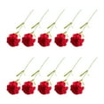 thumbnail image 1 of 10Pcs Carnation Artificial Flowers Single Head Fake Flower Mother's Day Bridal Wedding Holding for Home Living Room Party Red, 1 of 10