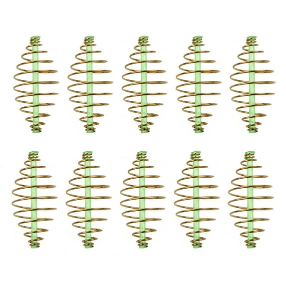 10Pcs Carp Fishing Inline Spring Feeder Coarse Bait Cages Terminal Tackle,5.5Cm