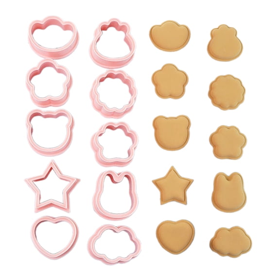 10Pcs Cartoon Pattern Cookie Cutter Plastic Cookie Molds Fondants Molds Biscuit Cutter Decorating Tool Dishwasher Safe