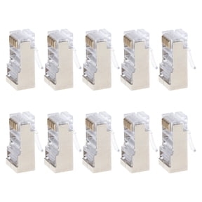 10Pcs Cat6 8-Pin RJ45 8P8C Shielded Stranded Crimp Modular Plug Connector Socket