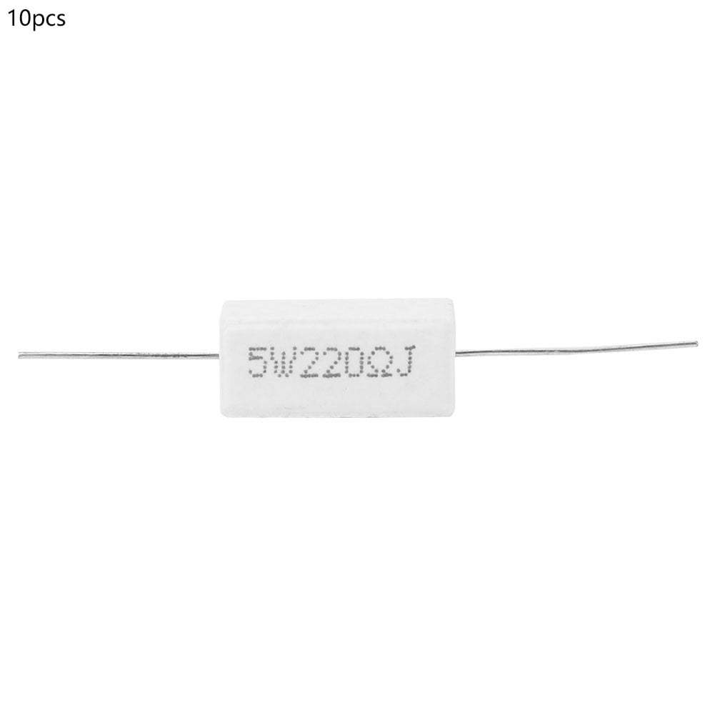 10Pcs Cement Resistor Power Resistance 5 Electronic Components 5W(220R