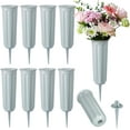 thumbnail image 1 of 10Pcs Cemetery Vases Memorial Flower Vase Plastic Flower Holders with Spikes for Flowers Headstones Cemetery Grave Decoration, 1 of 6