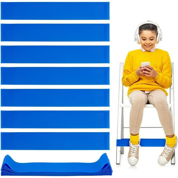 10Pcs Chair Bands for People with Fidgety Feet Royal Blue Stretch TPE Elastic Bands Fidget Bands for Classroom Chairs Stretch Foot Band Fits for Sensory Fidget and Adhd 11.8x1.9" for DIY