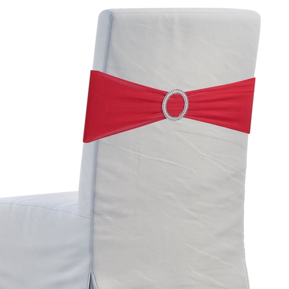 10Pcs Chair Sashes Chair Bow, 350x130mm Polyester Stretch Band with Buckle Slider for Banquet Party Wedding Party Events (Wine Red)