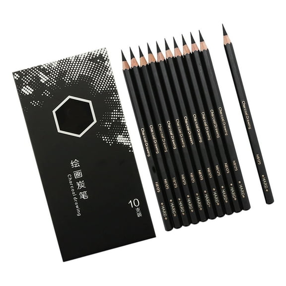 10Pcs Charcoal Pencils Set For Sketching Drawing Artists Art Supplies Sketch Pencil for Students Beginner