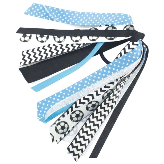 10Pcs Cheerleading Ribbon Hair Ties, Sports Streamer Headbands, Cheerleader Competition Accessories, Football Style Team Spirit Hair Bands For Cheerleaders, Sports Events, School