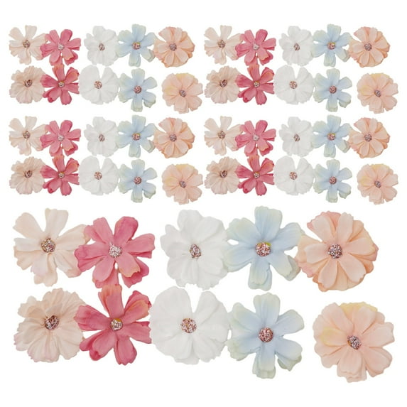 10Pcs Christmas Artifical Flowers Glitter Poinsettia For Christmas Tree Ornaments Fake Flower Xmas Navidad Happy New Year 2023