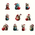 10Pcs Christmas Cat Acrylic Ornaments Set Hanging Decorations for