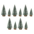 10Pcs Christmas Pine Tree Decor Set Xmas Small Ornament Tabletop