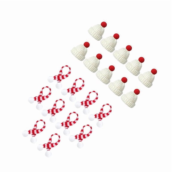 10Pcs Christmas Wine Bottle Hat And Scarf Kit Decoration Cup Bottle Decorations