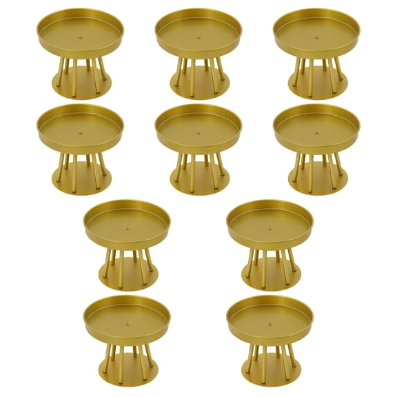 10Pcs Circular Flower Stands 5.91inch Tall Gold Flower Stand for Wedding Decor