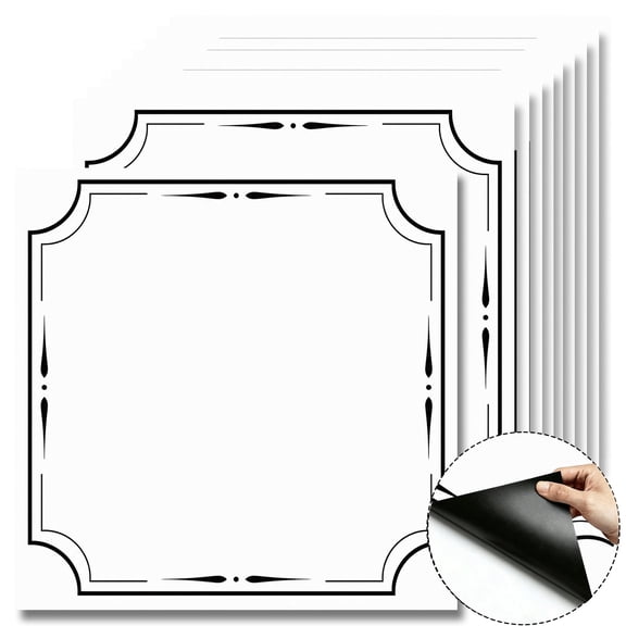 10Pcs Classic Border Peel and Stick Floor Tiles, 12x12 Covers 10 Sq. Ft. Self-Adhesive DIY Vinyl Flooring, Removable Waterproof Tile Sticker for Bathroom, Kitchen, Wall, Bedroom & Home