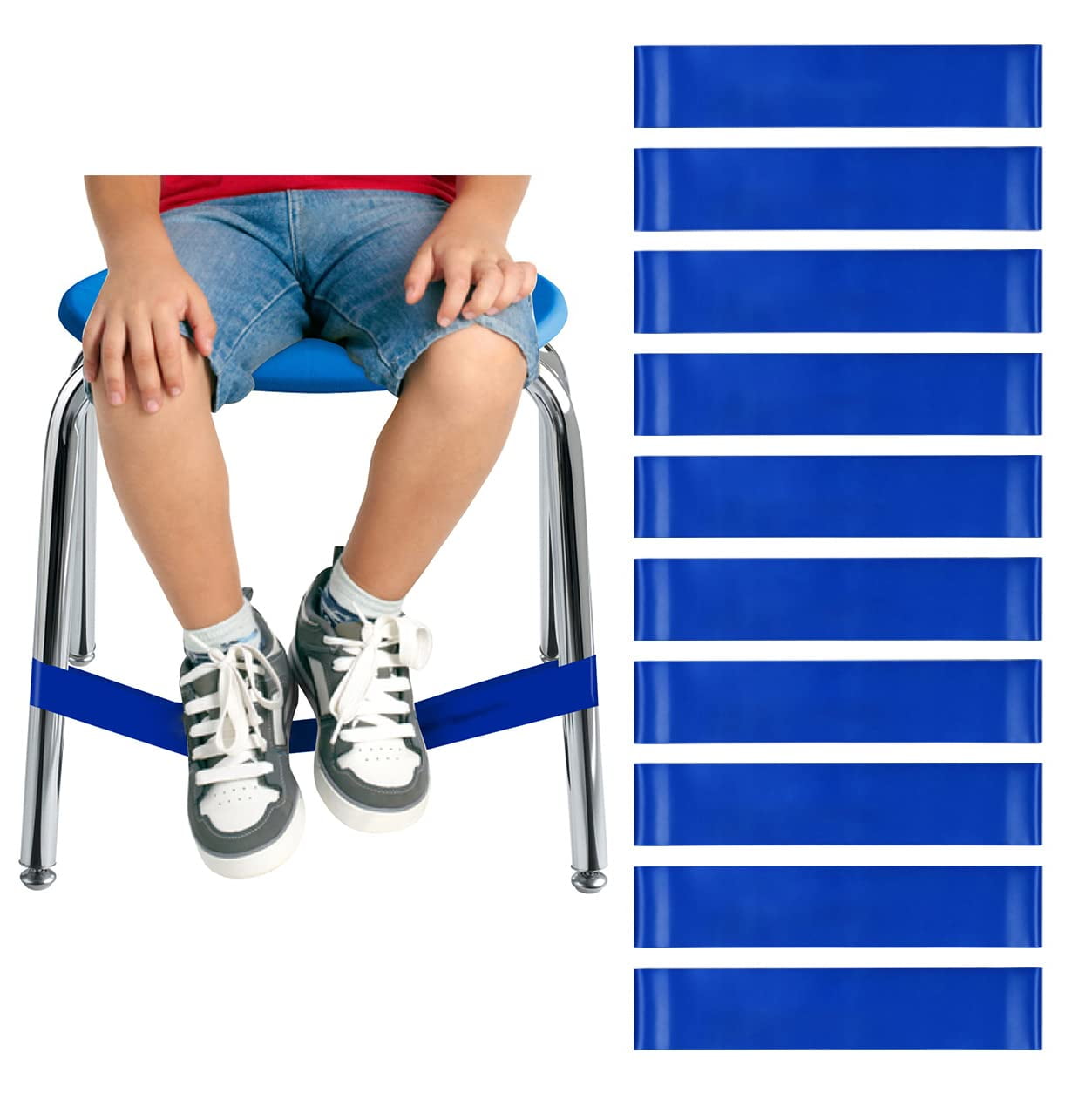 10Pcs Classroom Chair Bands Fidgety Feet Bands Colorful Chair Elastic