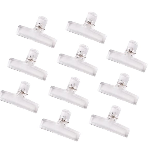 10Pcs Clear Acrylic Binder Clip Acrylic Paper Clamp for Food Bag Photo File Receipt Drawing Board Kitchen Office Use