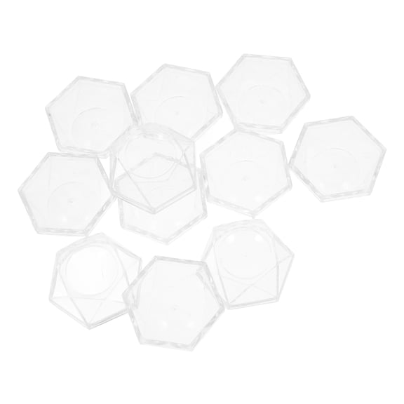 WEUVEB Set of 10 Clear Acrylic Hexagon Display Bases for Crystal Spheres, Mineral Specimens, and Collectibles