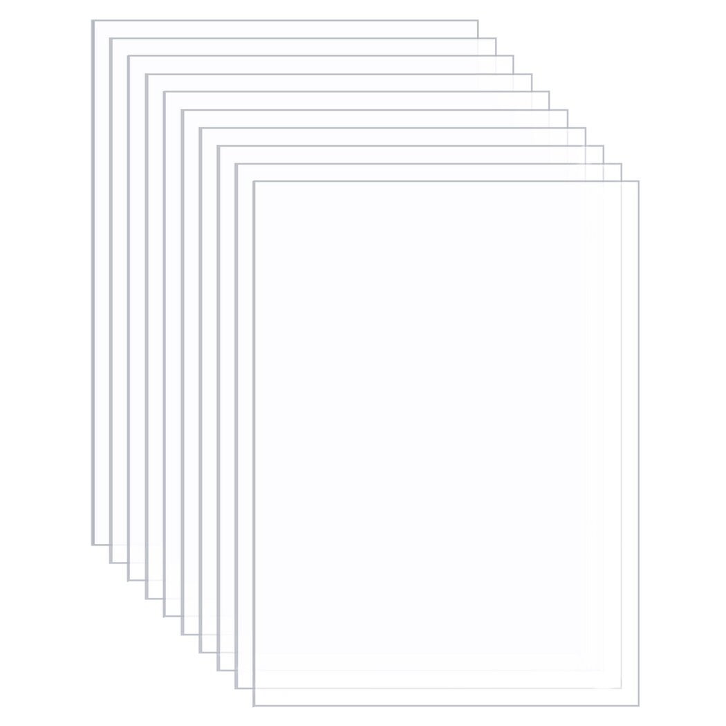 10Pcs Clear Acrylic Sheets, 8.1"×10" Cast Plexiglass Panels, 1/8" Thick