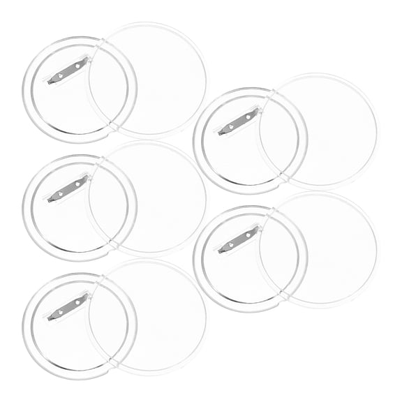 10Pcs Clear Button Pins for Crafts Acrylic Material Photo Picture Buttons with Safety Pin