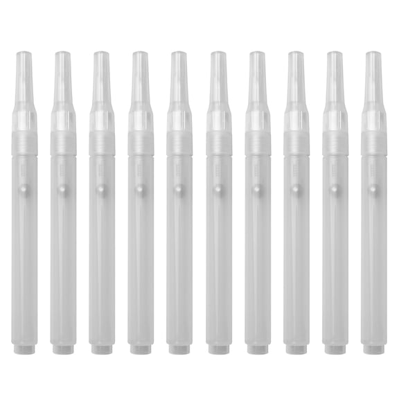 10Pcs Clear Empty Paint Pen Refillable Empty Acrylic Marker Soft Brush Tip For Painting Sketching Detailing Drawing