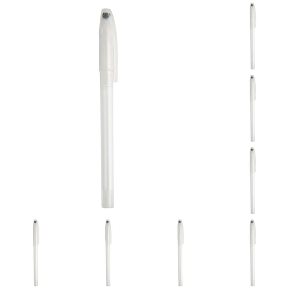 10Pcs Clear Empty Pen Shells, 5.51 Inch Plastic Ballpoint Pen Tubes with Erasable Tip, Refillable Pen Cases for Office, Home, Craft & Writing Supplies