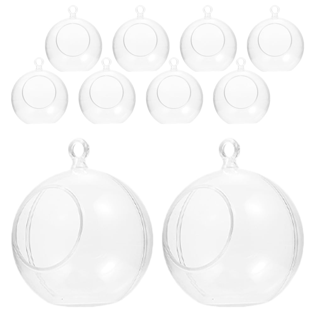 10Pcs Clear Fillable Ornaments Ball DIY Plastic Fillable Ball For 10pcs-clear-fillable-ornaments-ball-diy-plastic-fillable-ball-for