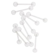 10Pcs Clear Flexible Retainer Navel Belly Eyebrow Barbell Nose Lip Labret Studs