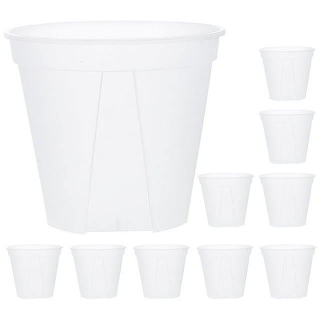 10Pcs Clear Nursery Pots with Drainage Hole Transparent Plant Pot Flower Pot