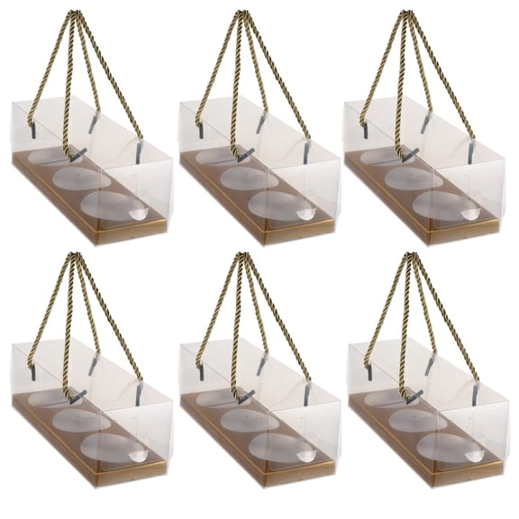 FOLOYORI Handheld Cake Box 10Pcs Egg-yolk Puff Boxes PET for Dessert Transport and Giving