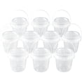 thumbnail image 1 of 10Pcs Clear Drink Tumblers with Handle, Leakproof Single-Hole Lid & Straw, 500ml Reusable Iced Coffee Cups for Fruit Juice, Smoothies, Home Parties & Cafe Use, 1 of 4