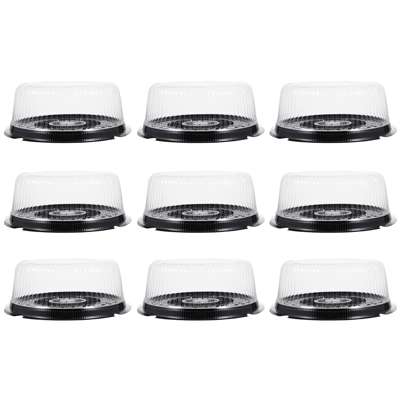 10Pcs Clear Plastic Food Container Cake Containers Carriers Packaging