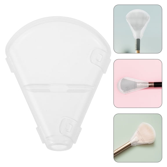 10Pcs Clear Plastic Makeup Brush Protector Caps for Home Fan Shape Brushes