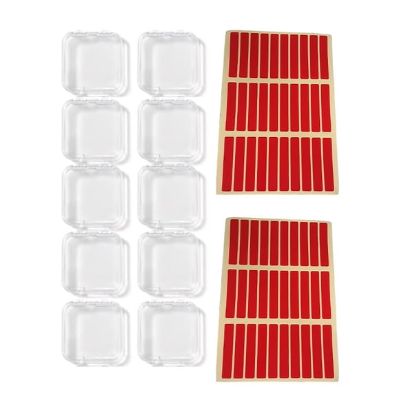 10Pcs Clear Press on Nail Packaging with 60 Pcs Adhesive Tape Press on Nail Storage Case for Salon Display, Fake Nail Packaging and Nail Business Supplies