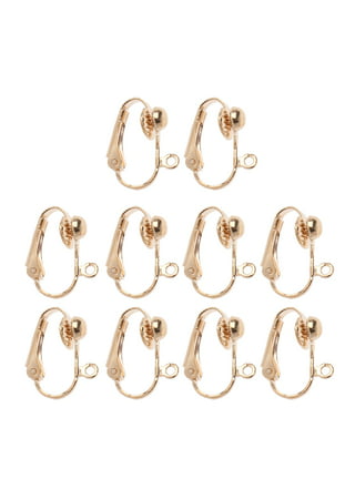 Clip on Earring Converter, 16 Pcs Round Flat Back Tray Earring Clips with  Silicon Earring Pads Easy Open Loop Earrings Converter for Women Girls