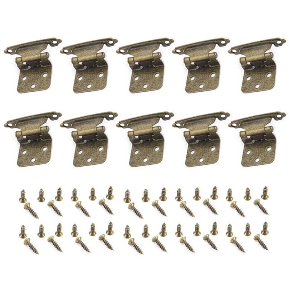 10Pcs Closing Hinges Inset Antique Cabinet Hinge Decorative Hardware for Kitchen/Bathroom/Furniture Cabinets