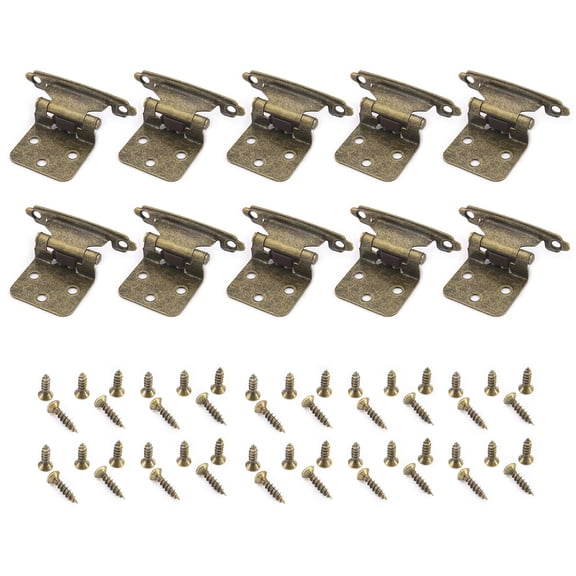 10Pcs Closing Hinges Inset Antique Cabinet Hinge Semi Concealed Kitchen Cabinet Hinges Antique Furniture Hardware