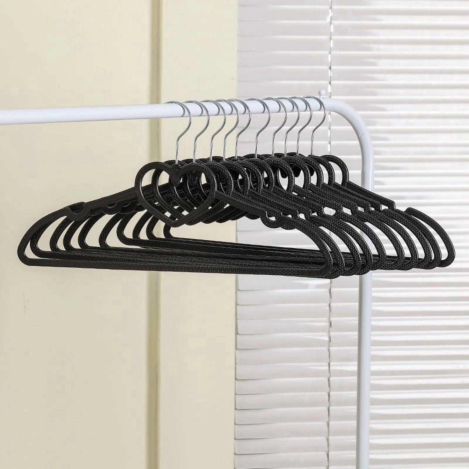 10Pcs Clothes Hanger Durable Abs Girly Heart Pink Love Bow-Knot Pattern Hanger Non-Slip Clothes Hanging Supplies