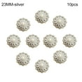 thumbnail image 1 of 10Pcs Clothing Accessories Sewing Button Needlework Shirt Buttons Sewing Accessories Pearl Clothing Buttons Shiny Rhinestone SILVER 23MM 10PCS, 1 of 8