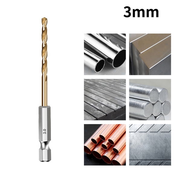 10Pcs Coated Hex Shank Drill Bit Set 135 Degree Tip Drill Bit Set Fangkenuo