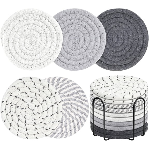 10Pcs Coffee Cup Coaster, Trivets for Hot Dishes, Hot Pots and Pans, Thick Heat Resistant Large Coaster for Kitchen, Hot Pads, Kitchen Essentials, Kitchen Decor for Table & Countertop, C