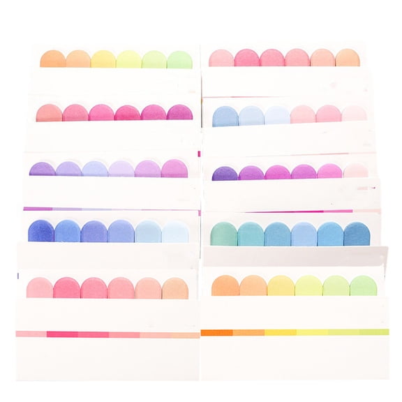 DEEPCRAFF 10Pcs Self Adhesive Page Tabs Assorted Colors Writable Sticky Memo Pad for Office
