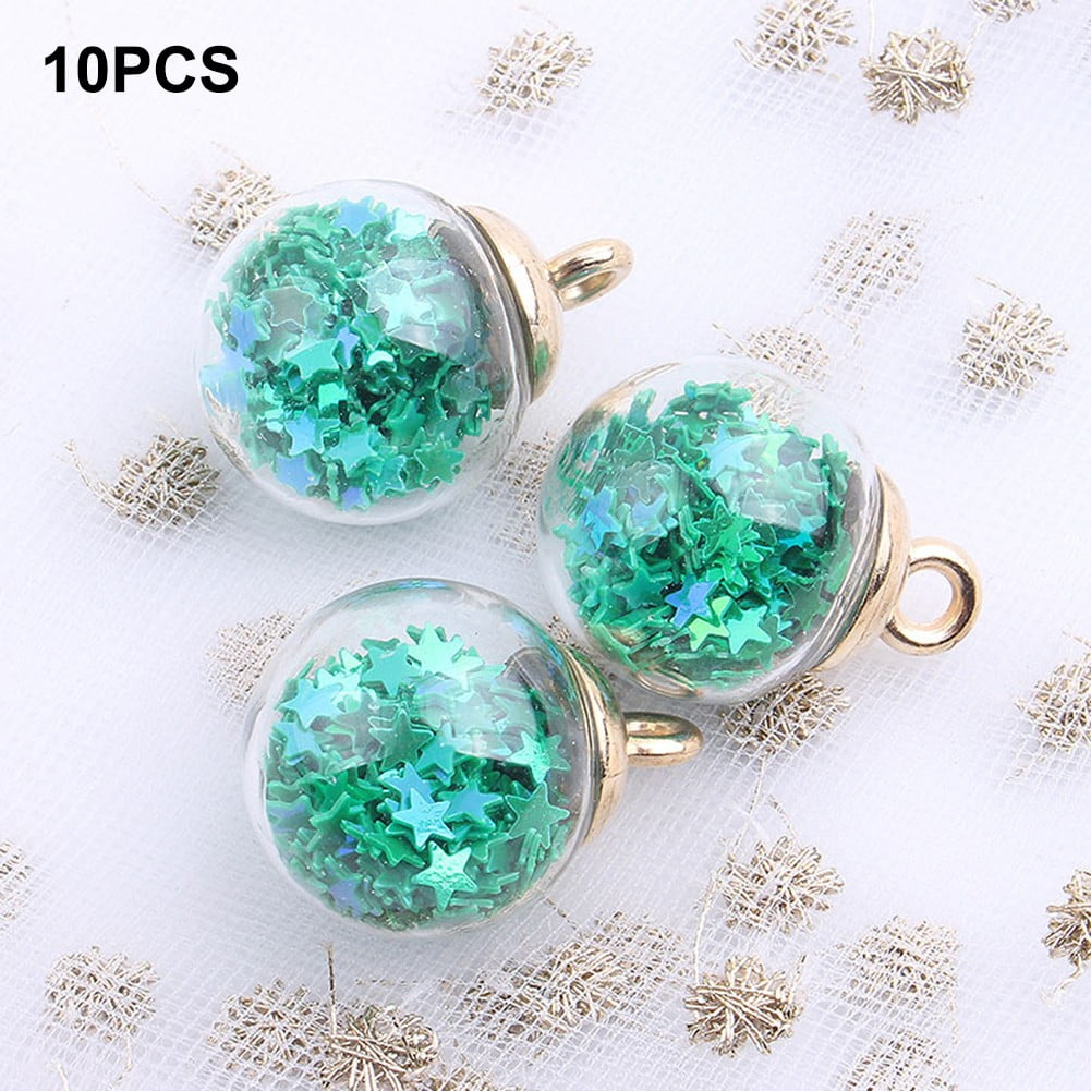 10Pcs Color Transparent Star Sequin for Crystal Glass Ball Christmas