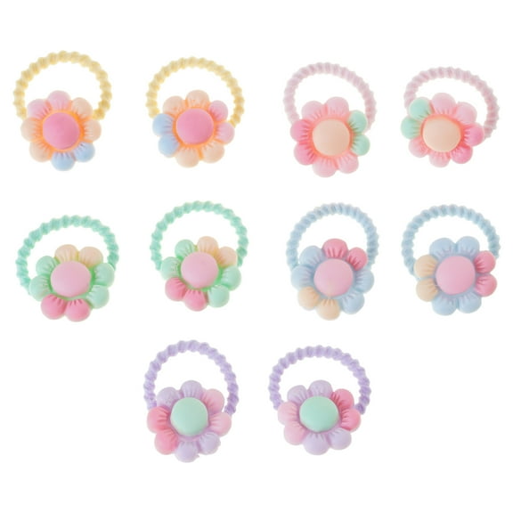 10Pcs Colorful Fruit/Flower Hair Tie Spring Hair Scrunchies For Little Girls