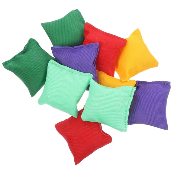 10Pcs Colorful Nylon Bean Bags for Tossing Family Fun Outdoor Games