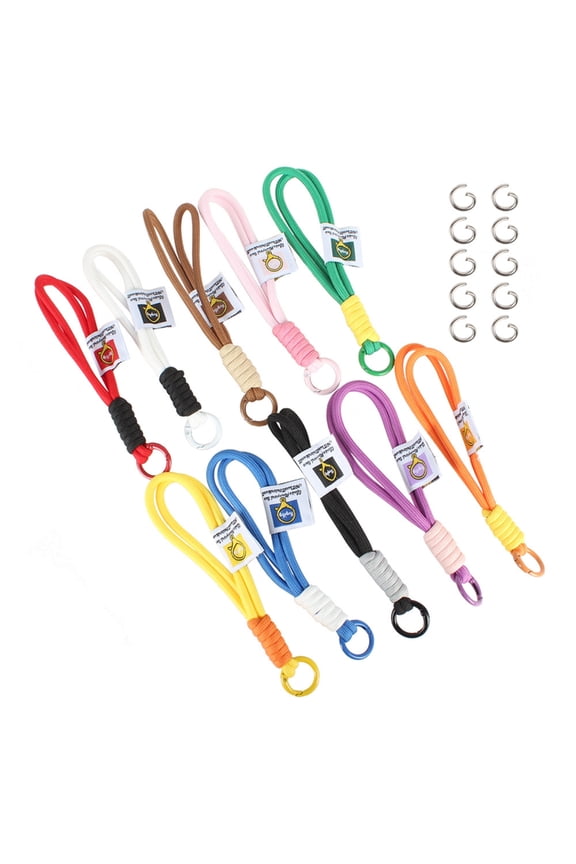 10Pcs Colorful Rope Keychain Short Wrist Lanyard Straps With Keyring For Backpack Phone Printing Accessories