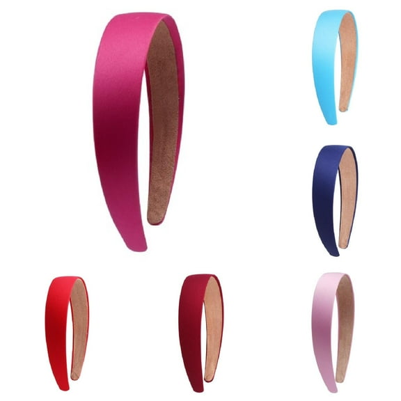 10Pcs Colorful Satin Wide Edged Headbands Exquisite Vintage Handmade Diy Fashion Hair Accessories. Ideal For Various Occasions Hair Accessory Collection(Hot Pink*1 Blue*1 Navy*1 RD1*1 RD2*1 Pink*1)